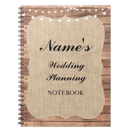 Carnet Notes rustiques de toile de jute de planification (Devant)