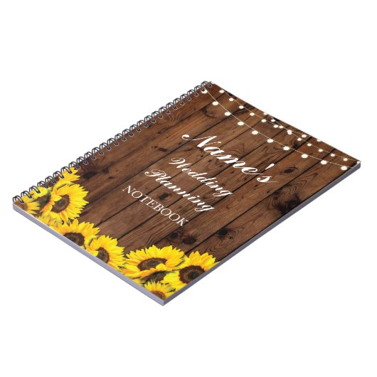 Carnet Notes rustiques de tournesol de planification de (Côté gauche)