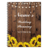 Carnet Notes rustiques de tournesol de planification de (Devant)