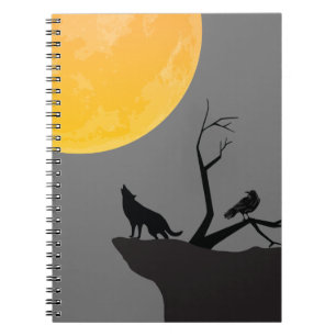 Carnet Notes sur le loup de lune grise