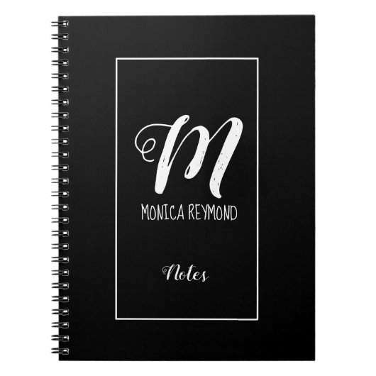 Carnet notes sur le monogrammed noir (Devant)
