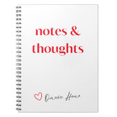 Carnet Notes & Thoughts Minimal Typography (Devant)