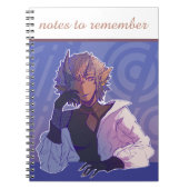 Carnet Notes to remember, anime, thinker (Devant)
