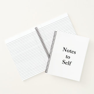 Carnet Notes to Self"Minimalist Hardcover Spiral Notebook