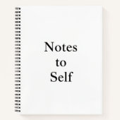 Carnet Notes to Self"Minimalist Hardcover Spiral Notebook (Devant)
