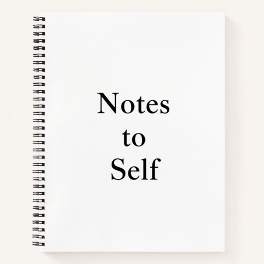 Carnet Notes to Self"Minimalist Hardcover Spiral Notebook (Devant)