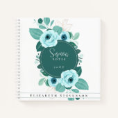 Carnet Notes Turquoises de sermon bleu personnalisé Année (Devant)