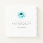 Carnet Notes Turquoises de sermon bleu personnalisé Année (Dos)