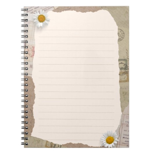 Carnet Notes Vintages Brown en beige (Devant)