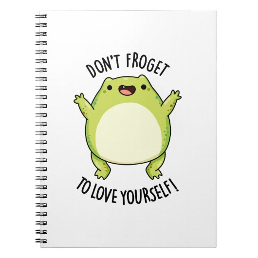 Carnet N'oublie pas de t'aimer toi-même Pun Frog drôle  (Devant)