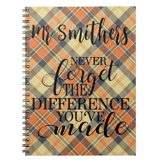 Carnet N'oubliez jamais la différence que vous avez fait (Devant)