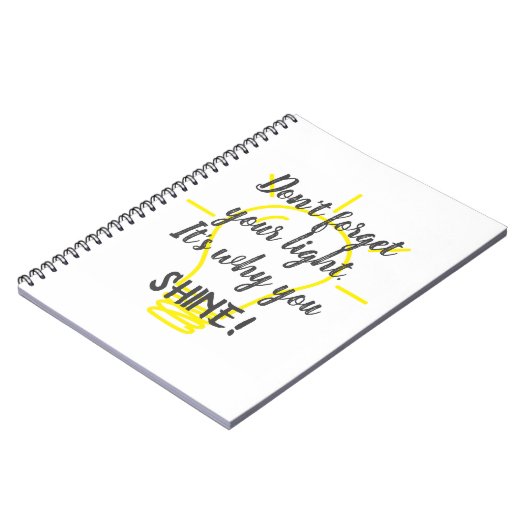 Carnet N'oubliez pas votre lumière, jaune brillant (Côté gauche)