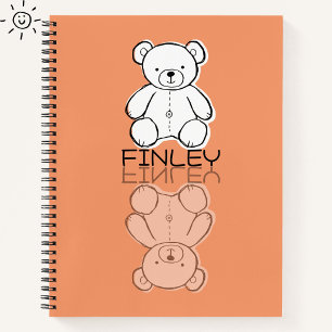 Carnet Nounours en peluche rose mignon réflexion Doodle n