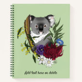Carnet Nounours Koala Mignon Vert Flore Faune Australienn (Devant)