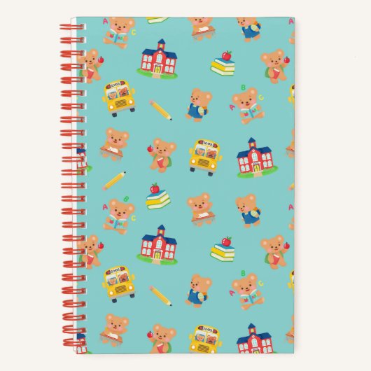 Carnet Nounours retour à l'école bleu (Recto)