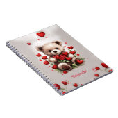 Carnet Nounours Teddy Bear Roses et Cœurs Mignons (Côté Droit)