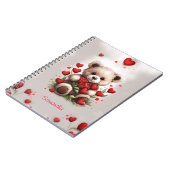 Carnet Nounours Teddy Bear Roses et Cœurs Mignons (Côté gauche)