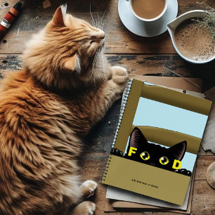 Carnet Nourriture pour chat noir humour chat affamé drôle