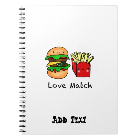 Carnet Nous allons ensemble comme des hamburgers et des f (Devant)