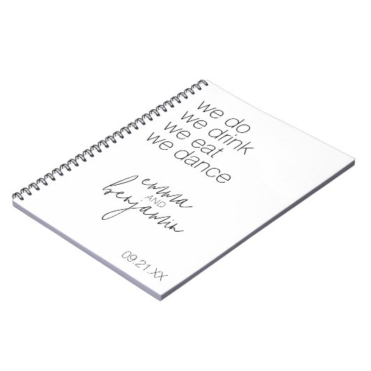 Carnet Nous Buvons Danser Manger - Mariage moderne (Côté gauche)