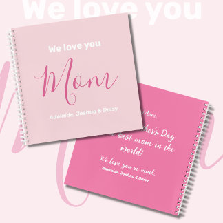 Carnet Nous t'aimons Maman Pink Minimalist