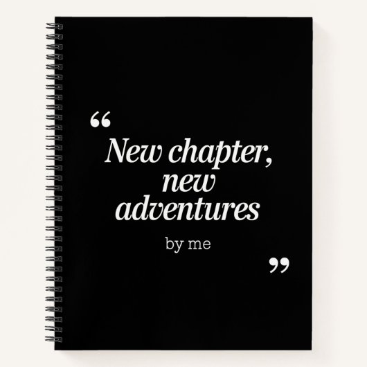 Carnet Nouveau chapitre, New Adventures Design by Me (Devant)