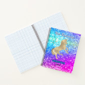 Carnet Nouveaux débuts licorne dorée Monogramme pailleté  (Intérieur)