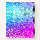 Carnet Nouveaux débuts licorne dorée Monogramme pailleté  (Dos)