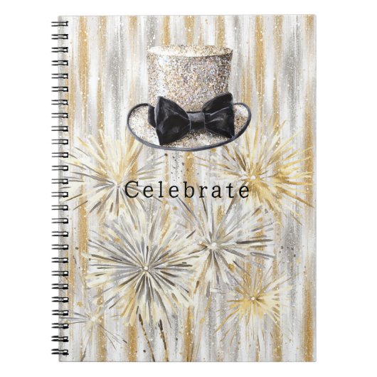 Carnet Nouvel An Chapeau Argent Or (Devant)