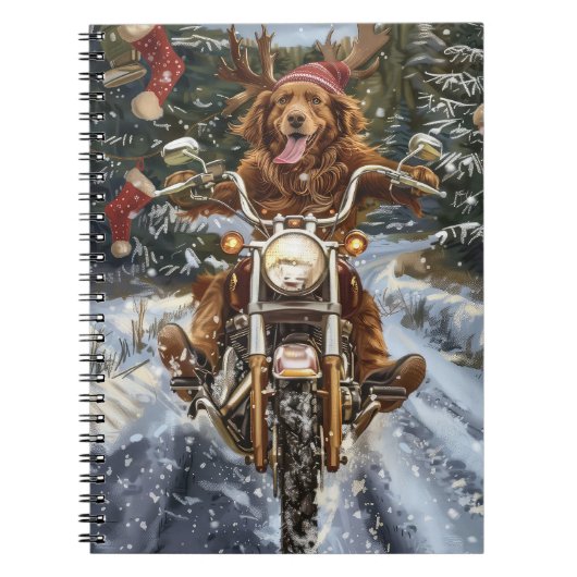 Carnet Nouvelle-Écosse Moto à chiens Noël (Devant)