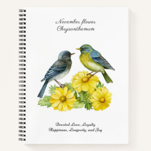 Carnet Novembre Mois de naissance Fleur Chrysanthème Oise