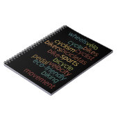 Carnet nuage de mots de vélo (Côté gauche)