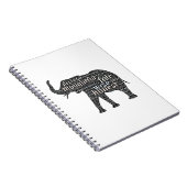 Carnet Nuage de mots sur les qualités d'un éléphant (Côté Droit)