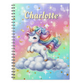 Carnet Nuage magique de licorne étincelante (Devant)