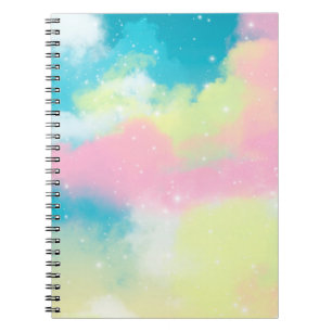 Carnet Nuages arc-en-ciel parties scintillant étoiles éti