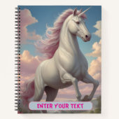 Carnet Nuages de Licorne Blanche Personnalisés (Devant)