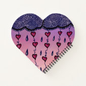 Carnet Nuages mignons, coeurs et gouttes de pluie (Dos)