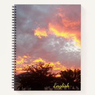 Carnet Nuages roses dorés Coucher de soleil avec sujet