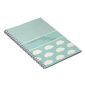 Carnet Nuages Votre Nom Pois Vert (Côté Droit)