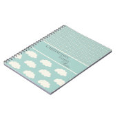 Carnet Nuages Votre Nom Pois Vert (Côté gauche)