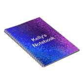 Carnet Nuances brillantes de bleu & violet Ajouter un nom (Côté Droit)