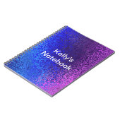 Carnet Nuances brillantes de bleu & violet Ajouter un nom (Côté gauche)