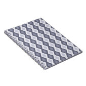 Carnet Nuances de bleu gris motif diamant (Côté Droit)