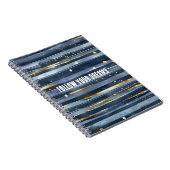 Carnet Nuances de bleu or rayures points rêves (Côté Droit)