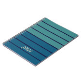Carnet Nuances de bleu rétro pour la rentrée Monogramme R (Côté gauche)