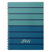 Carnet Nuances de bleu rétro pour la rentrée Monogramme R (Devant)
