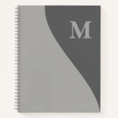 Carnet Nuances de gris avec monogramme (Devant)