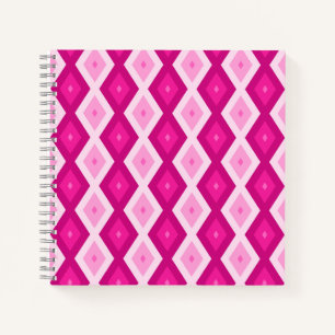 Carnet Nuances de motif de diamant fuchsia