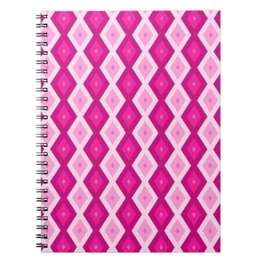 Carnet Nuances de motif de diamant fuchsia (Devant)