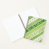 CARNET NUANCES DE VERT ET RAYURES BLANCHES (Intérieur)